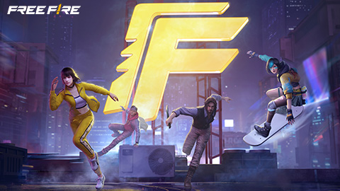 Arte oficial Free Fire com personagens